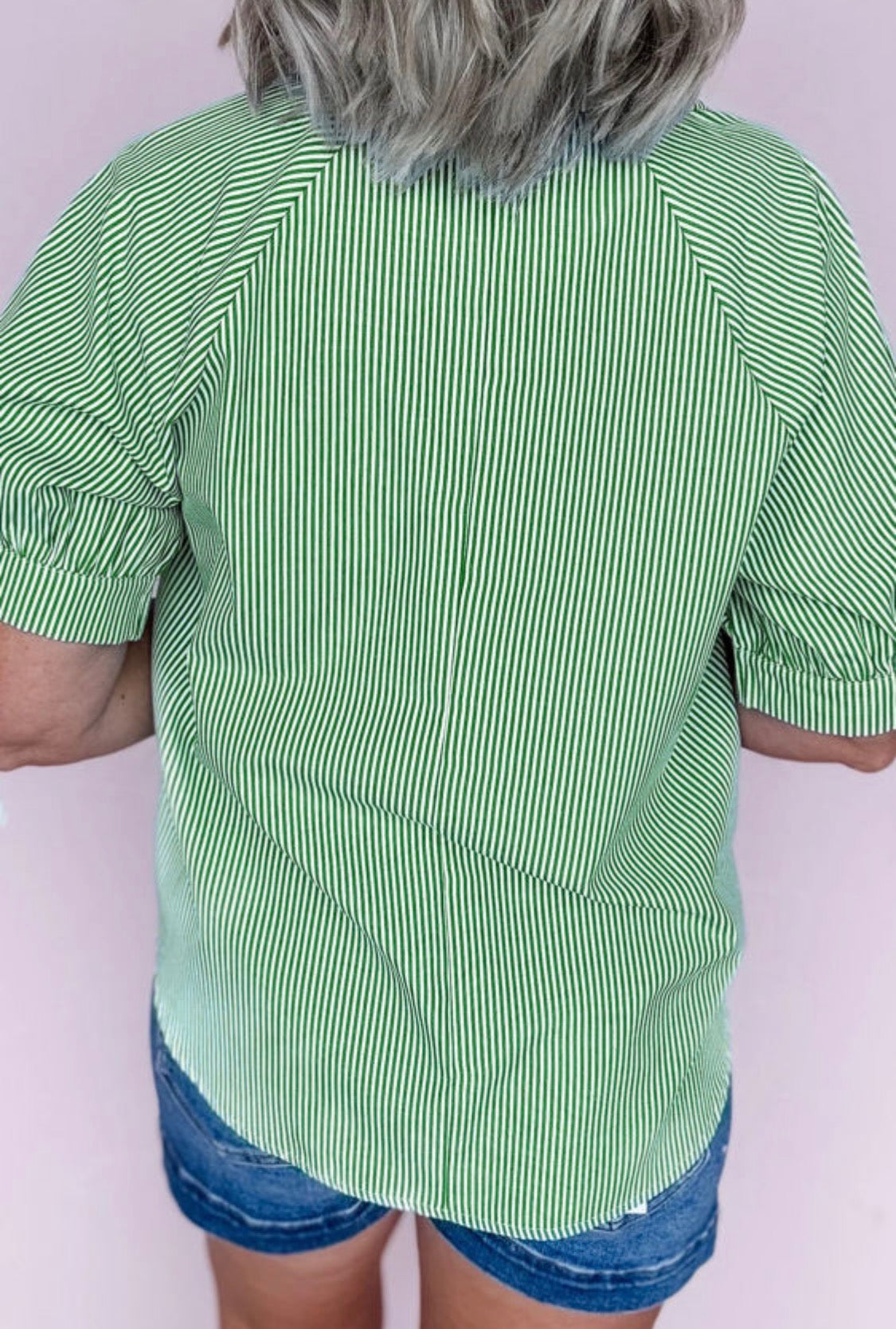 Green striped top
