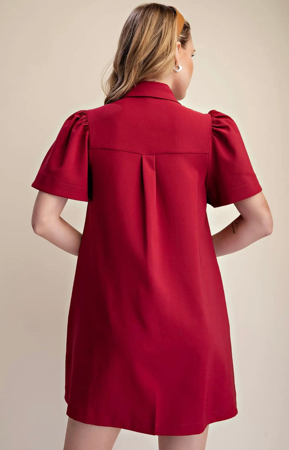 Burgundy button down dress