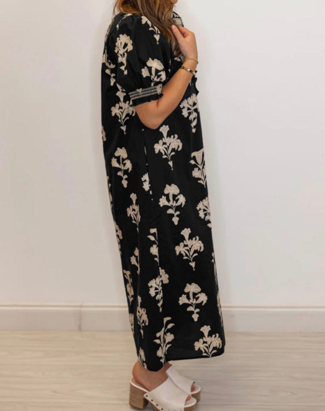 Black floral maxi dress