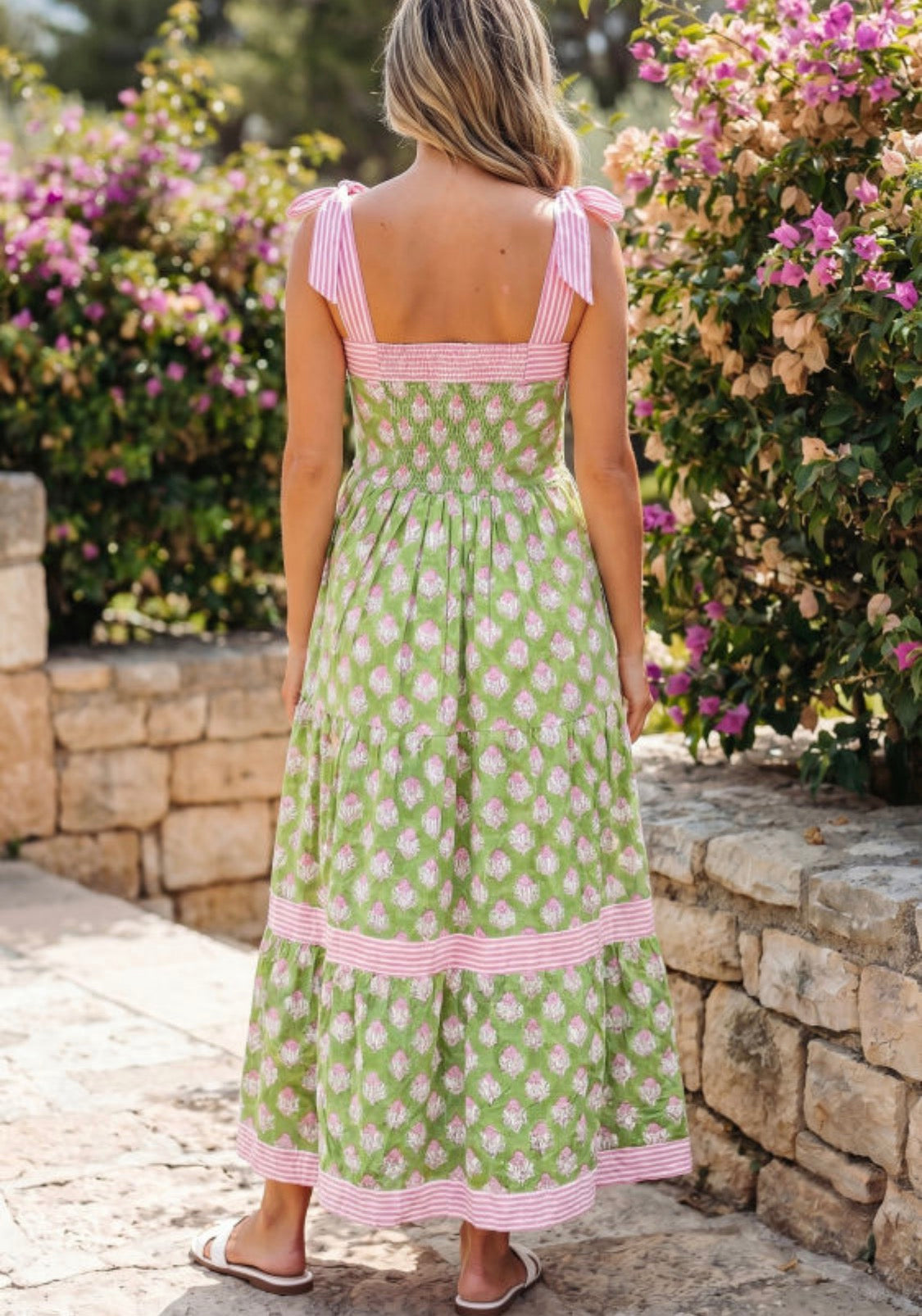 Green floral dress