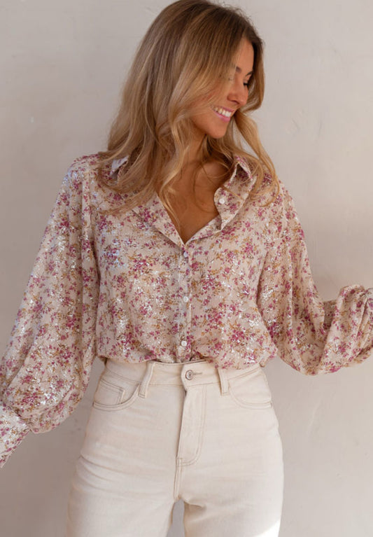 Pink floral top