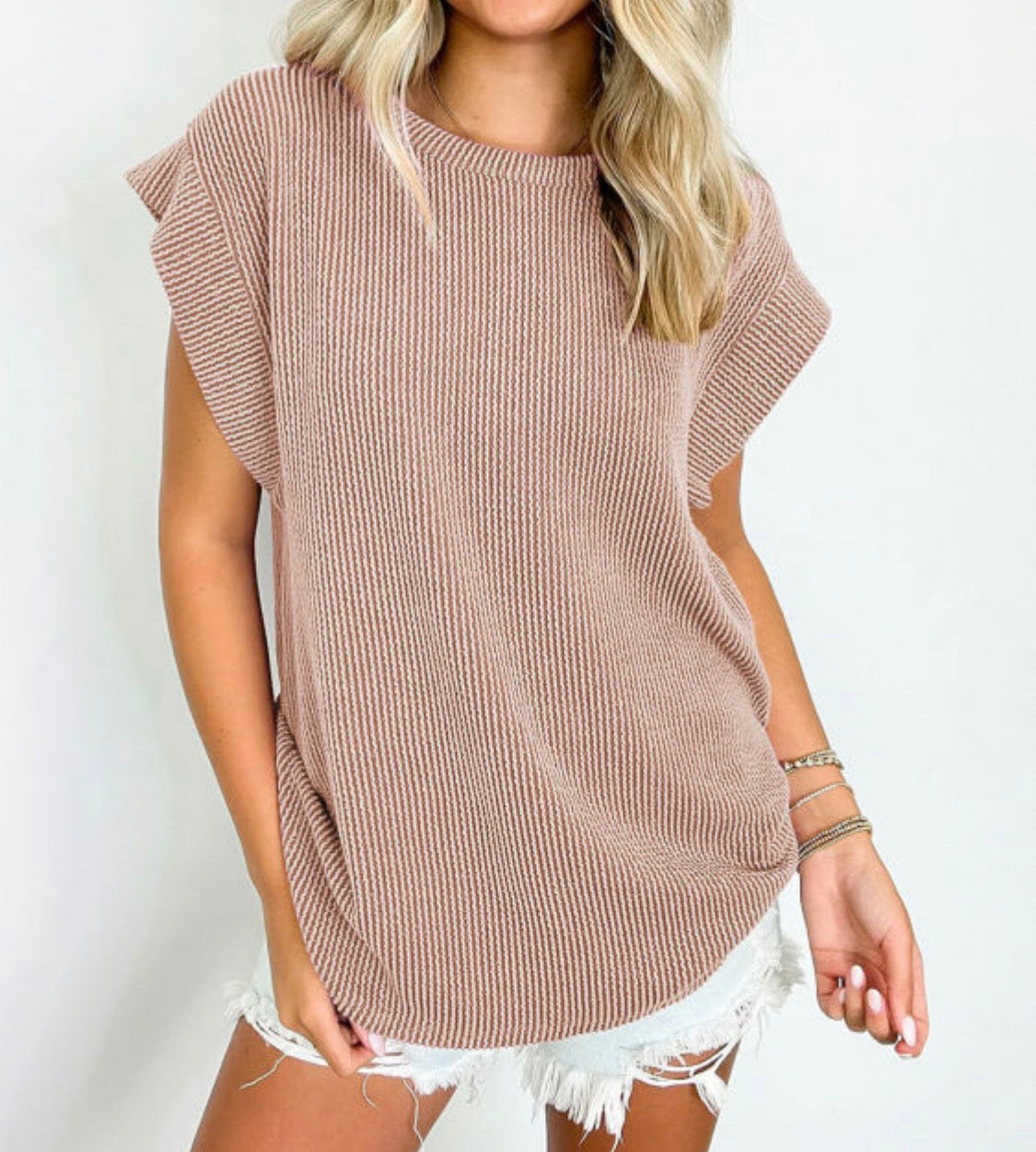 Khaki rib top
