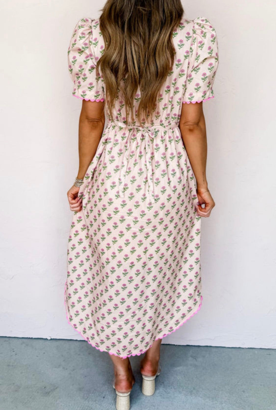 Pink floral dress