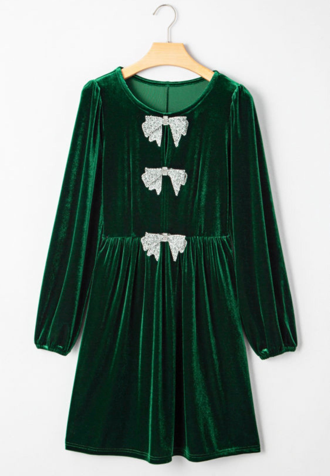 Dark green velvet dress
