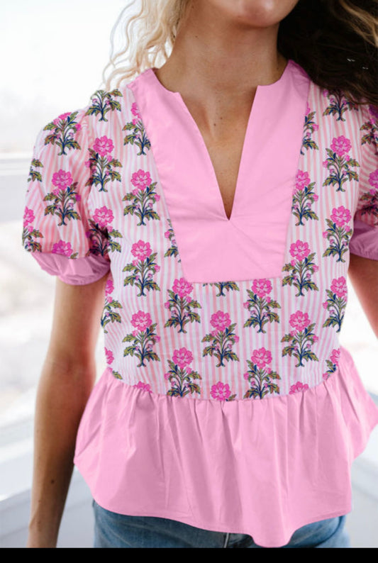 Pink floral top