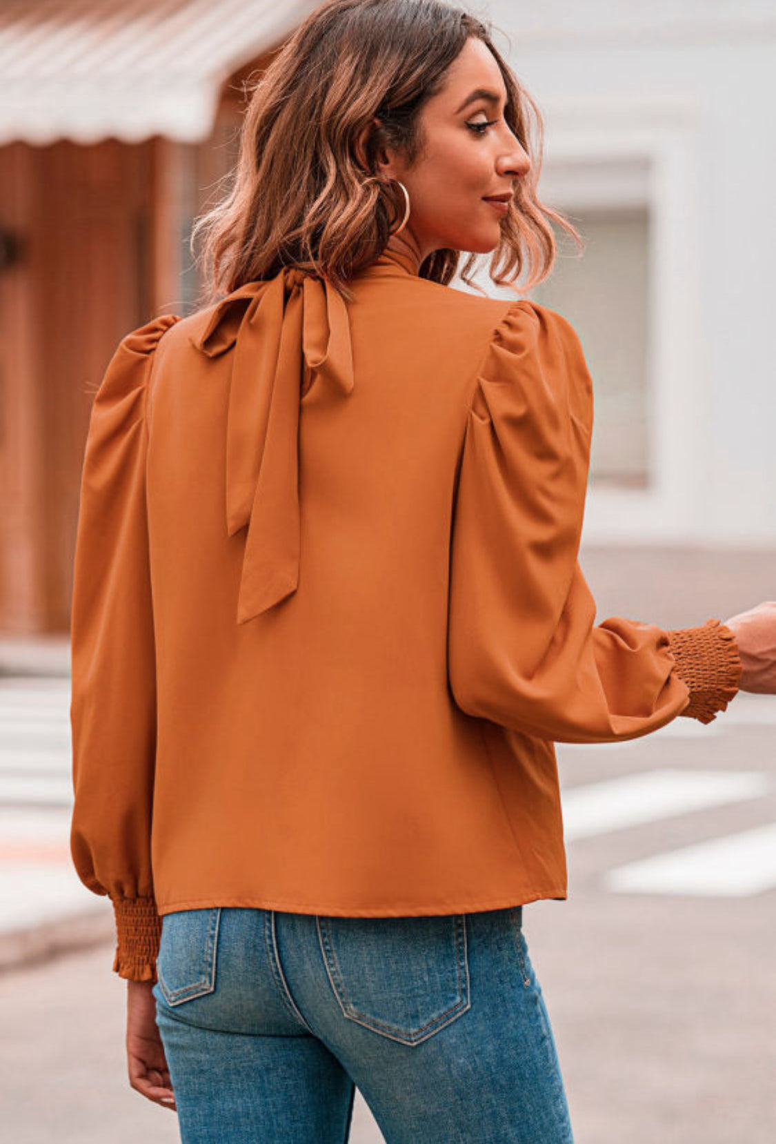 Burn orange blouse