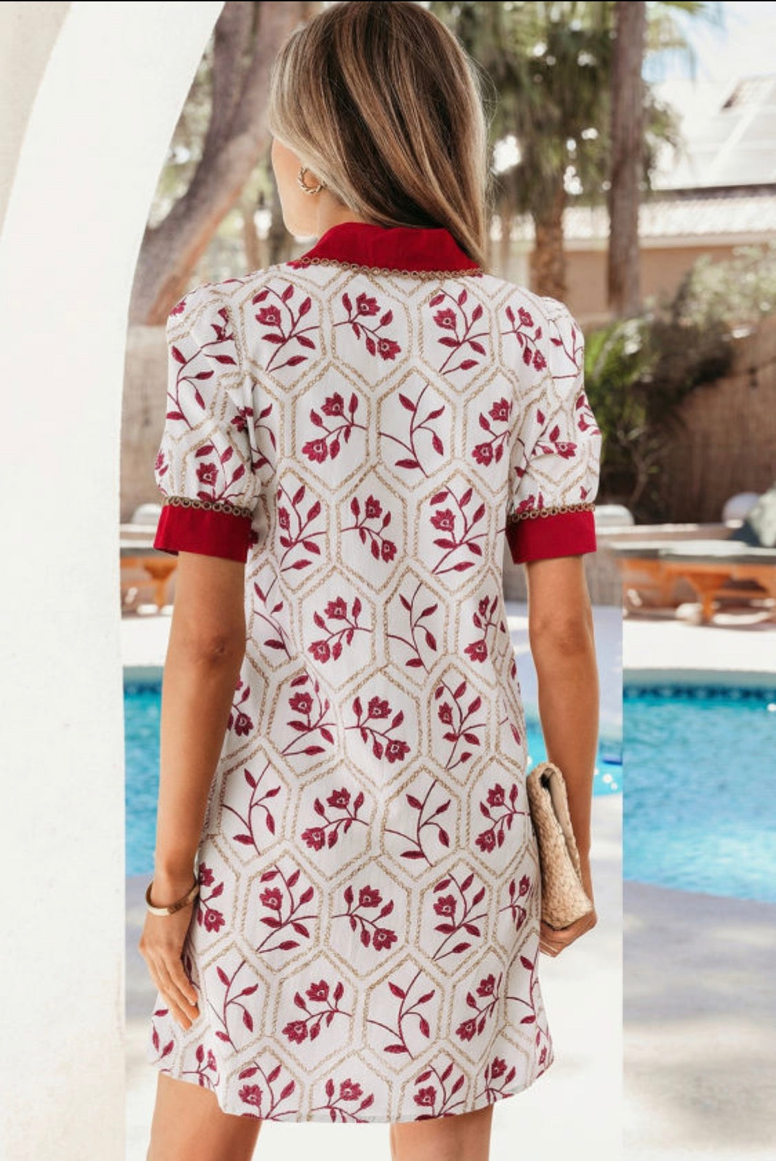 Red floral dress