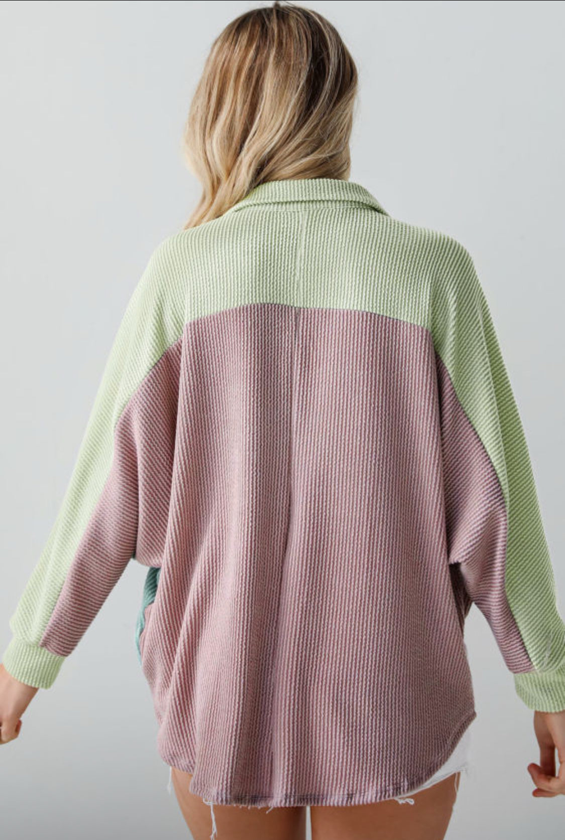 Colorblock oversized shacket