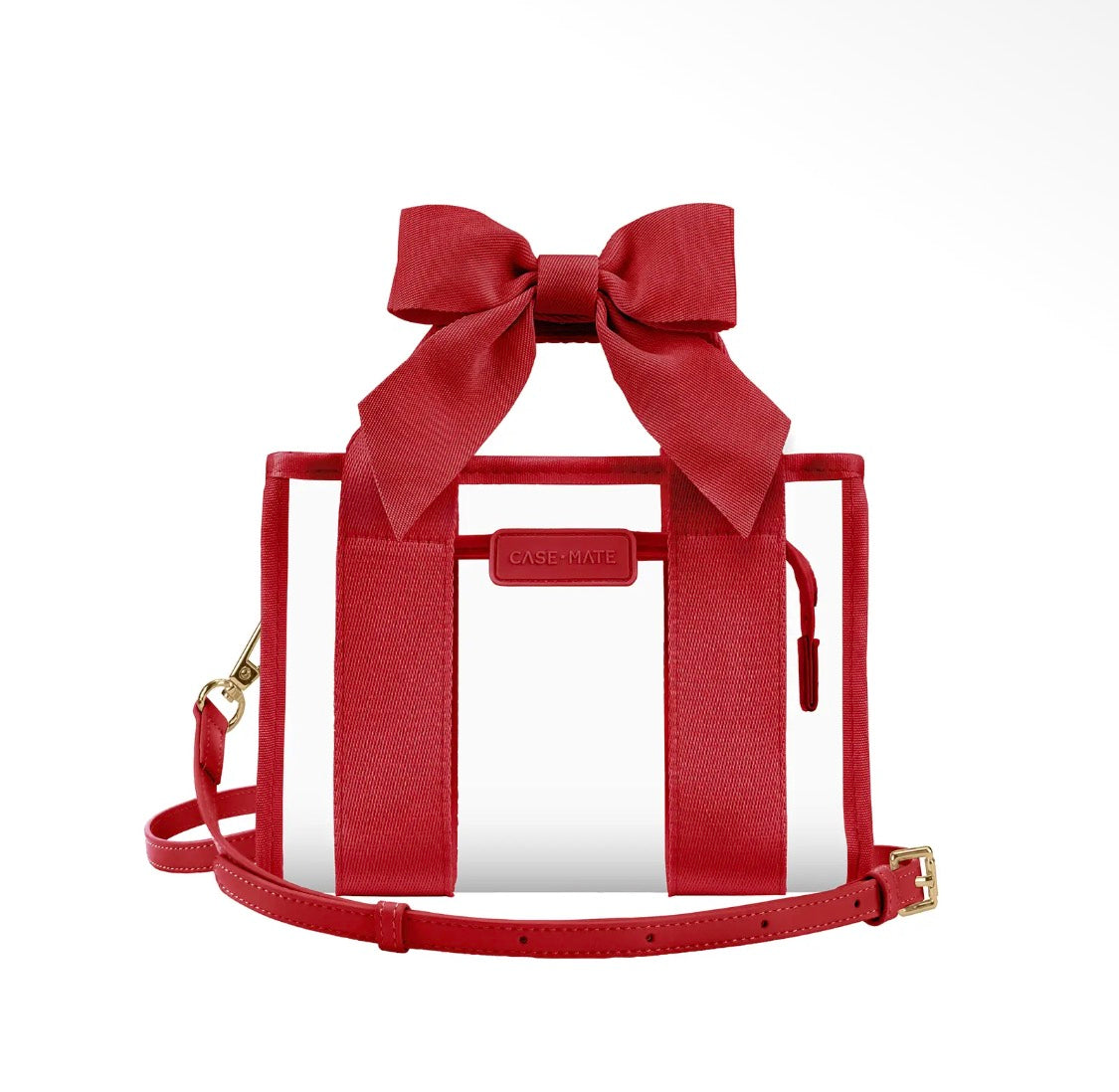 Clear red bow bag