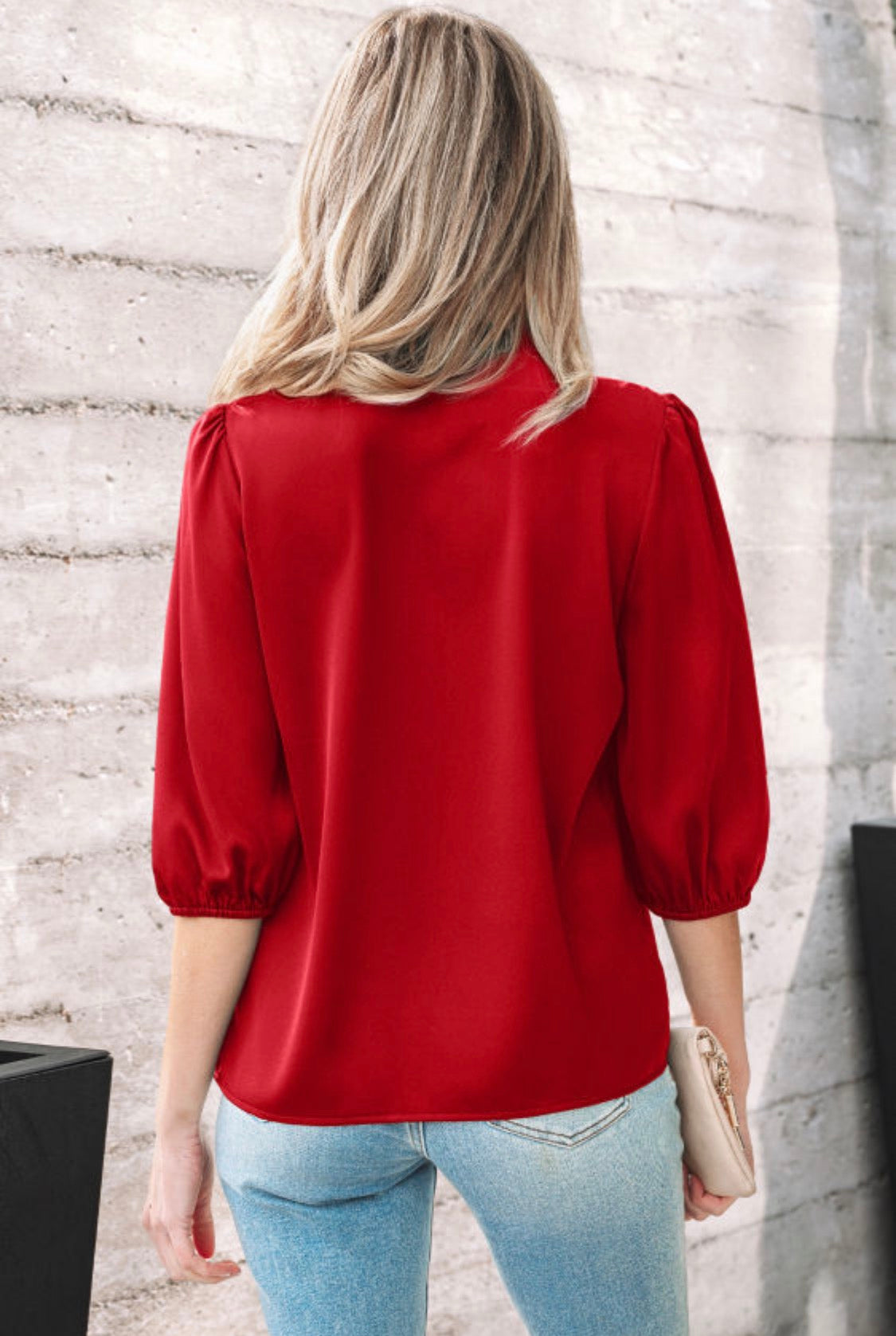 Red satin top