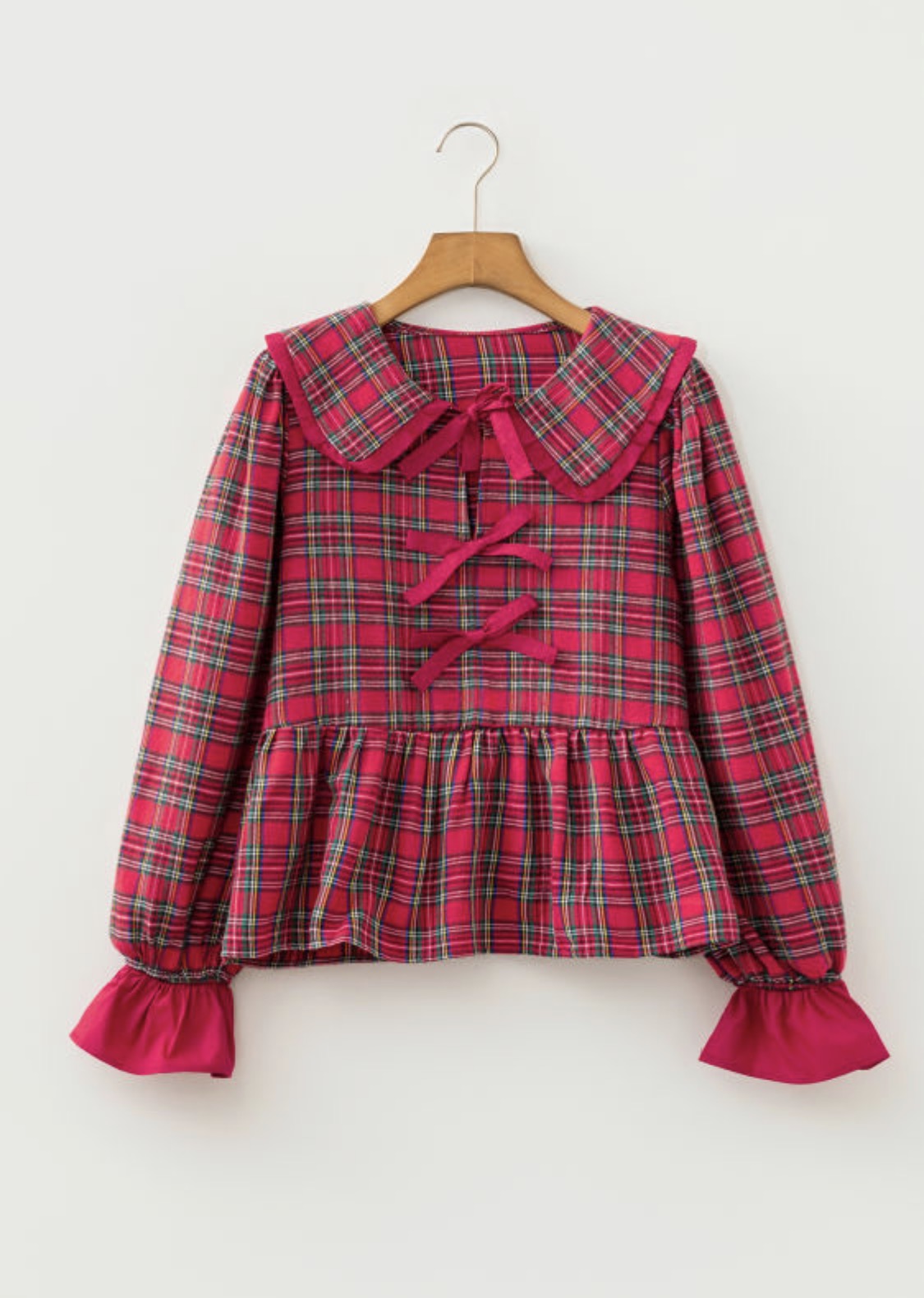 Red plaid top
