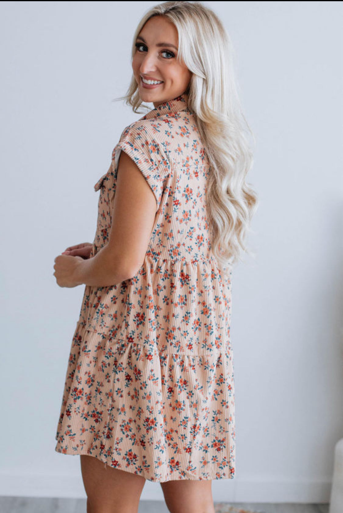 Pink floral dress