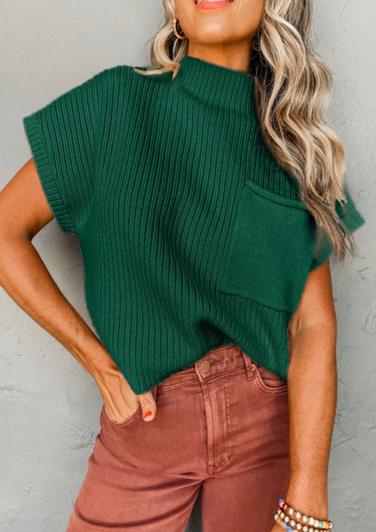 Green short sleeve sweater