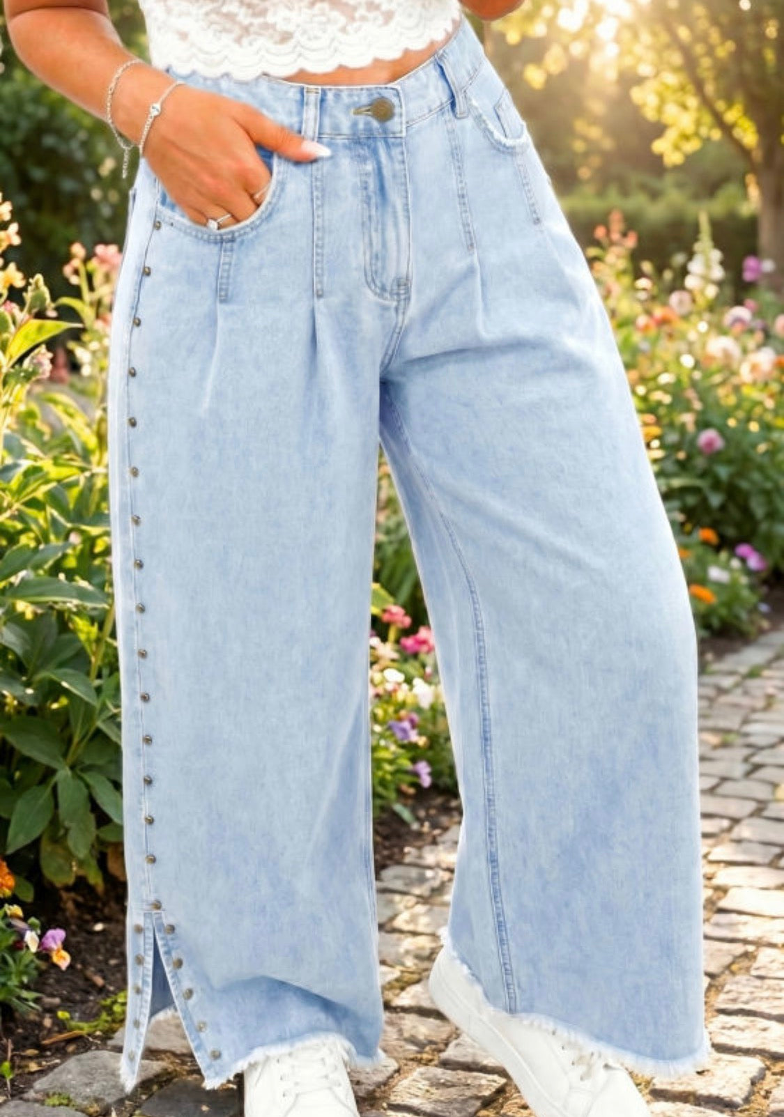 Blue wide legs Jean
