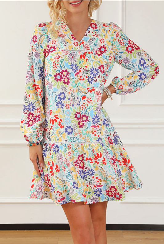 Floral long sleeve dress