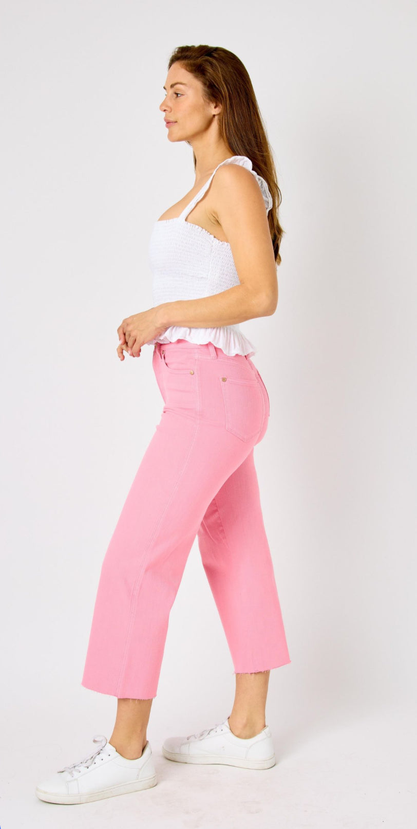 HIGH WAIST GARMENT DYED TUMMY
CONTROL CROP WIDE LEG