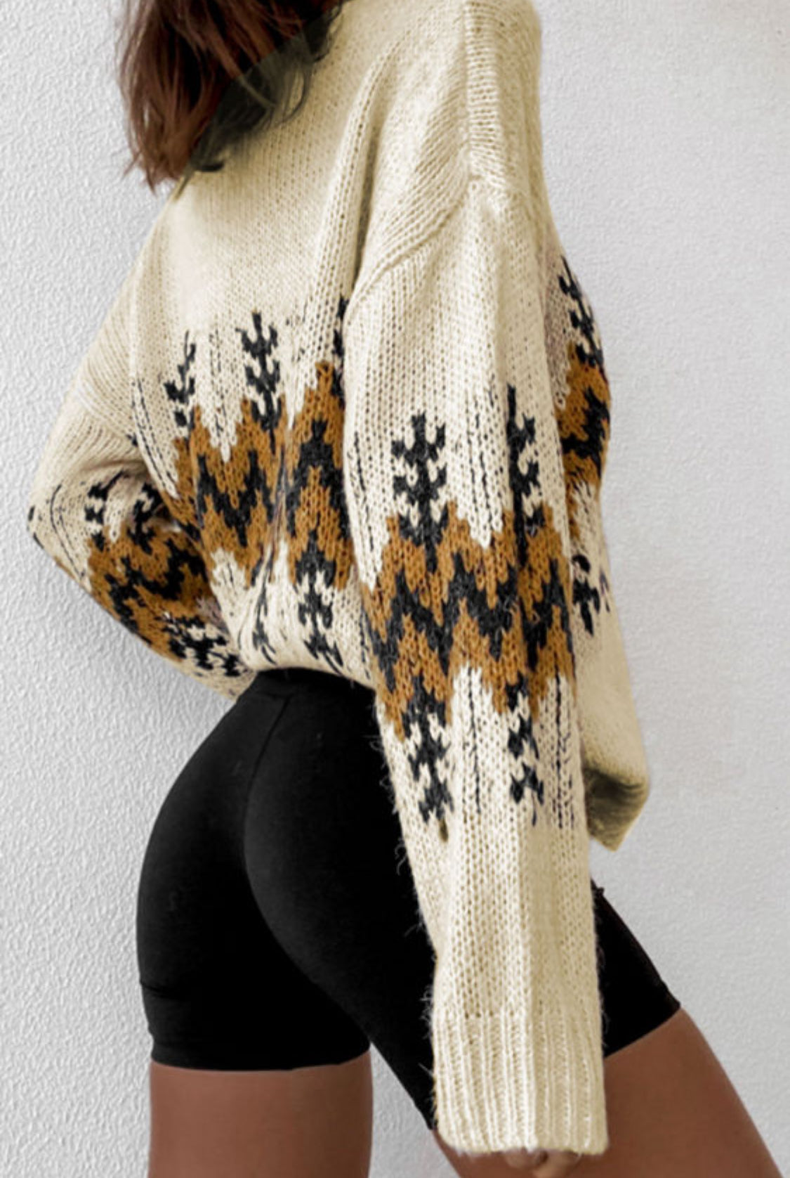 Beige slouchy knit sweater