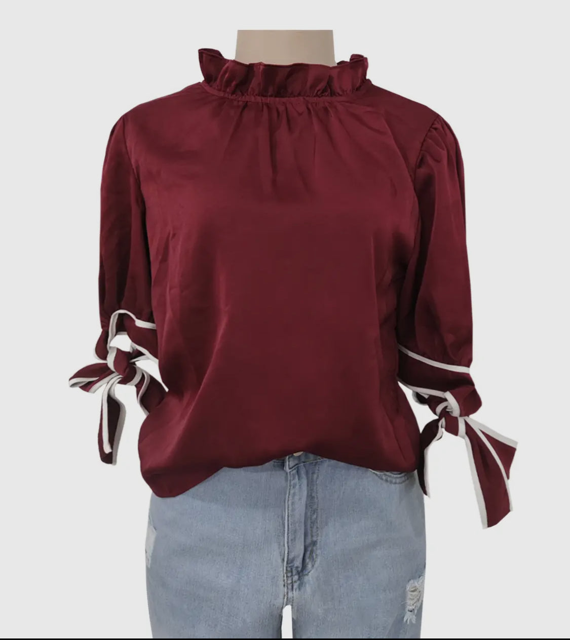 Satin dark red blouse