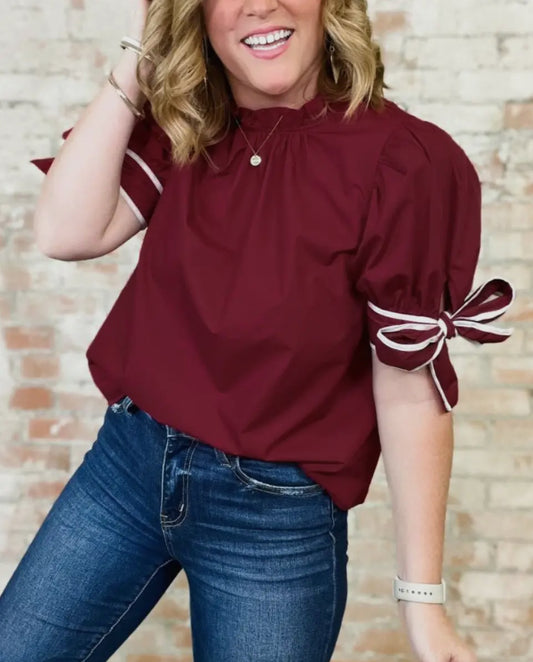 Satin dark red blouse