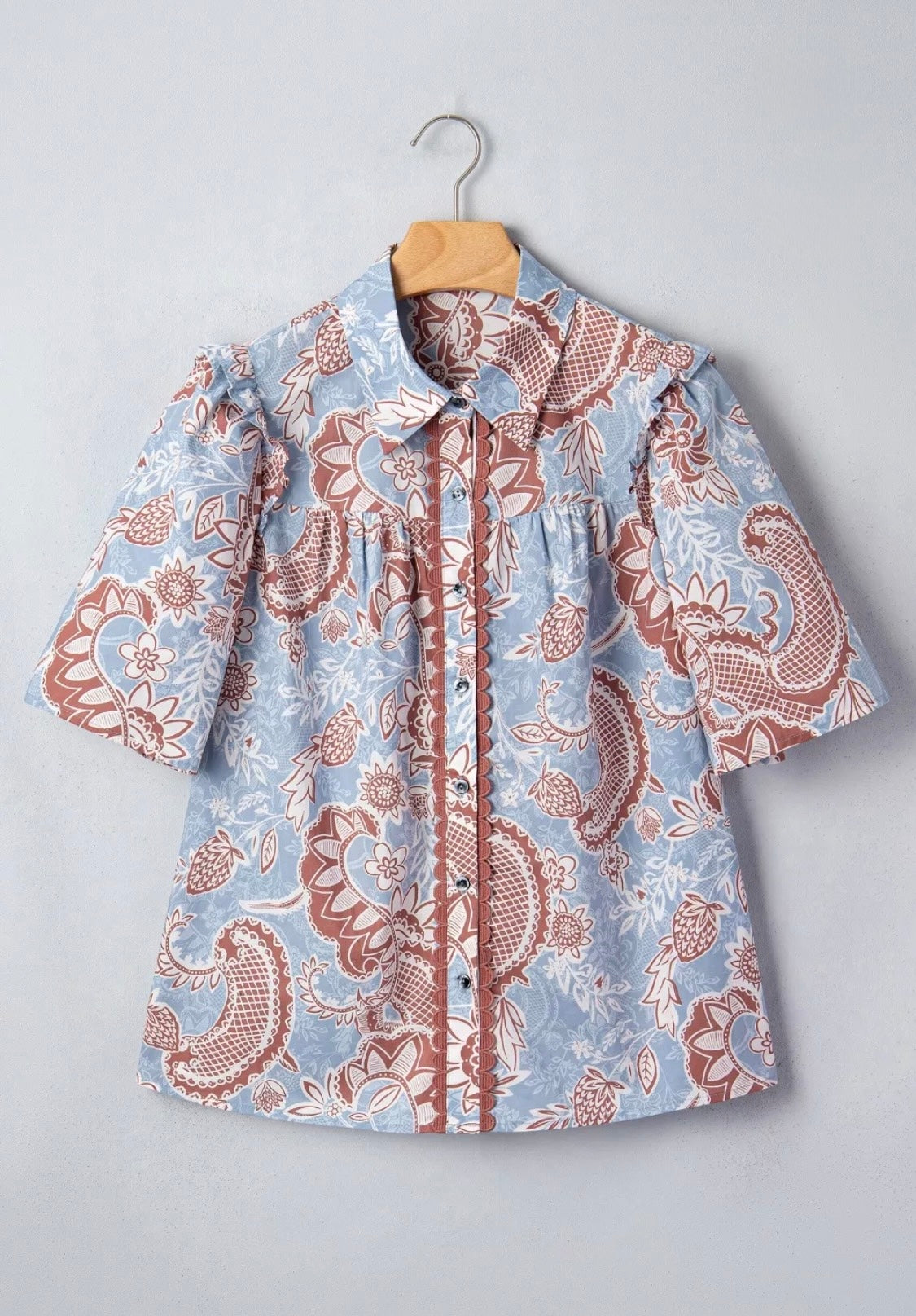 Blue floral top