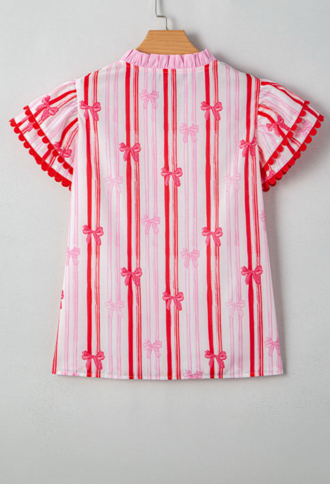 Pink ric rac ruffle top