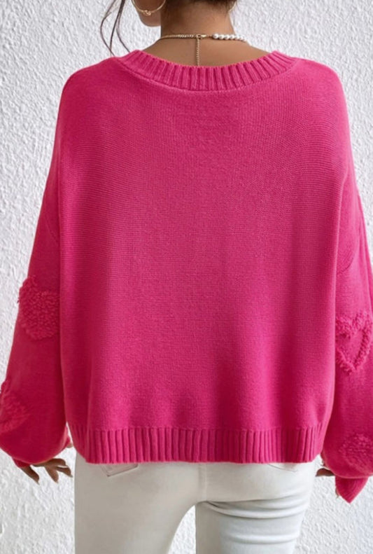 Pink heart sweater