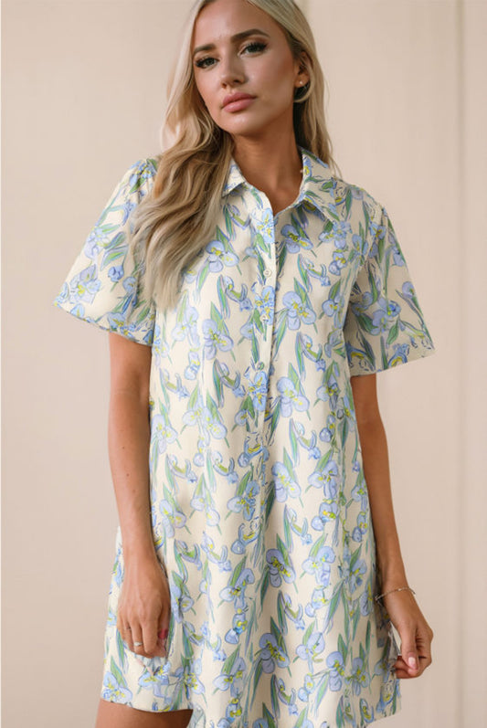 Green floral dress