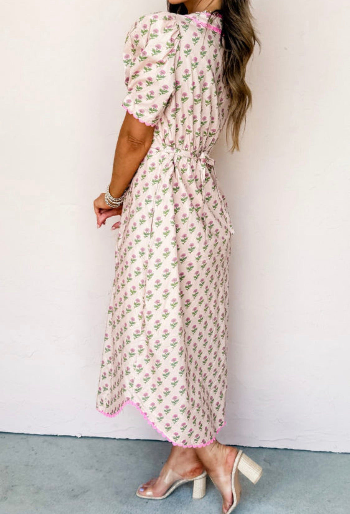 Pink floral dress