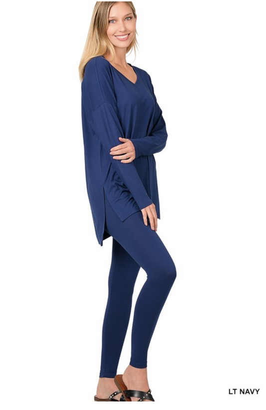 Navy microfiber lounge set